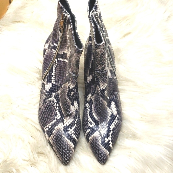 AllSaints Aster Snakeskin Heeled Bootie 37 NEW - Picture 9 of 13